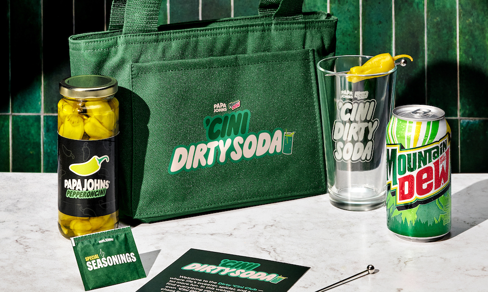papa johns and mountain dew dirty soda pack green