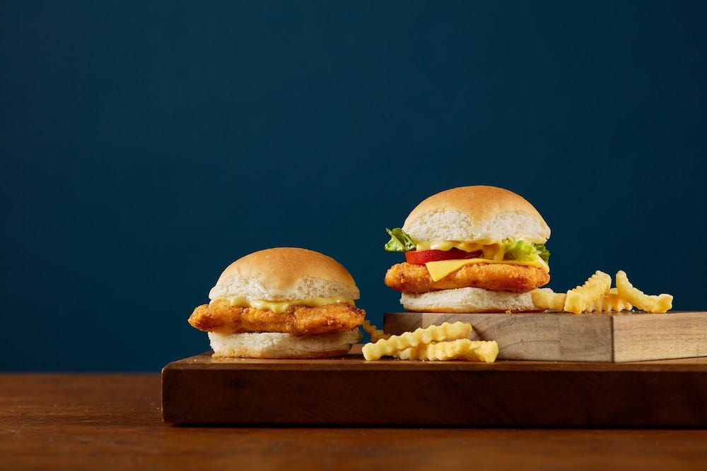 white castle chicken sliders with fries