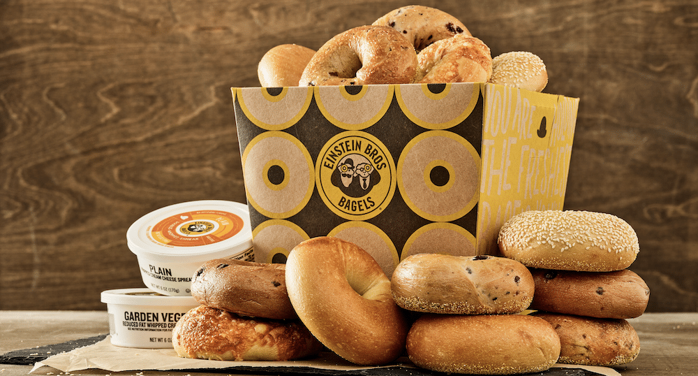 einstein bagel box bakers dozen with two cream cheese schmears